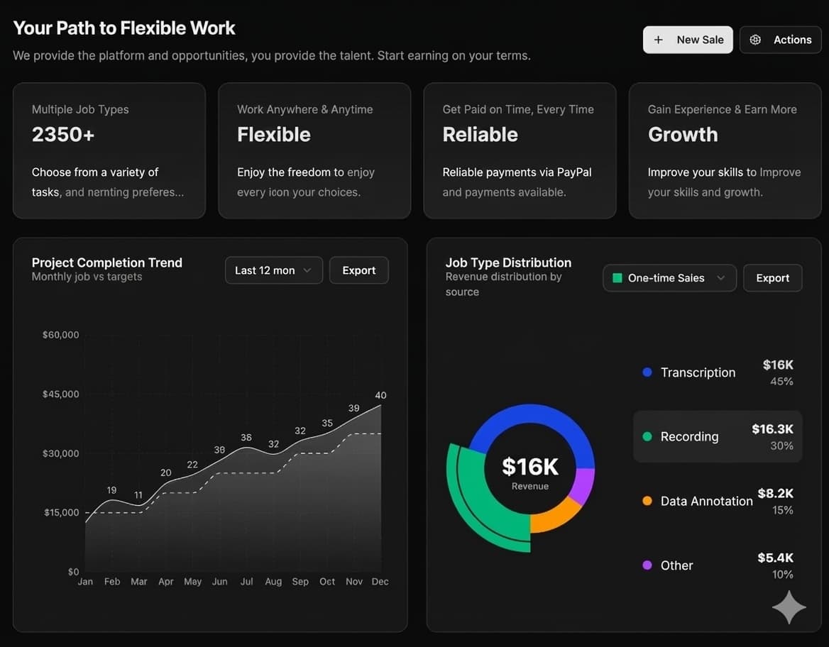 Analytics dashboard - Dark Mode